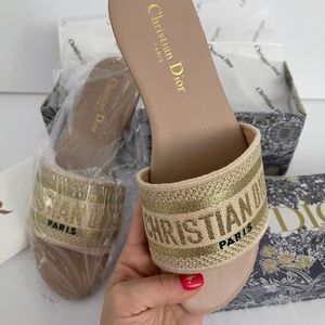 Christian Dior Dway Slide Embroidery shoes brand new